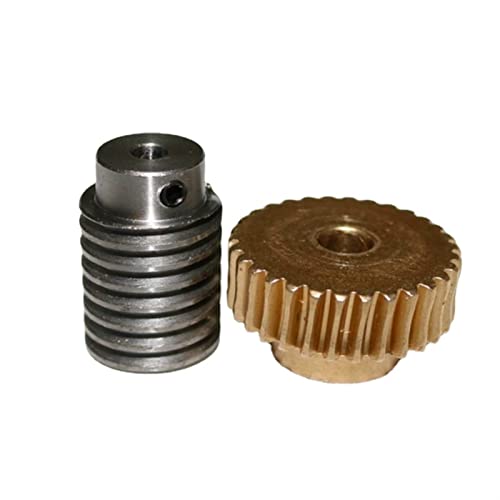 ELLANA Transmission Angle 1 Set 2 Module 20 Teeth Reduction Copper Worm Gear 10mm 12mm Screw Rod Hole Reducer Transmission Worm Gear Driver Shaft (Color : Gear Hole 12mm, Size : Rod Hole 12mm OD 35)