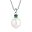 10mm,white pearl-emerald birthstone