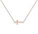 Small Sideways PETITE Cross Necklace .925 Sterling Silver Rose Gold Tone Horizontal GIFT Box