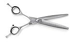 Sam Villa Signature Series 6.5’’ Reversible Texturizing Shears For Hair Cutting, Left Handed