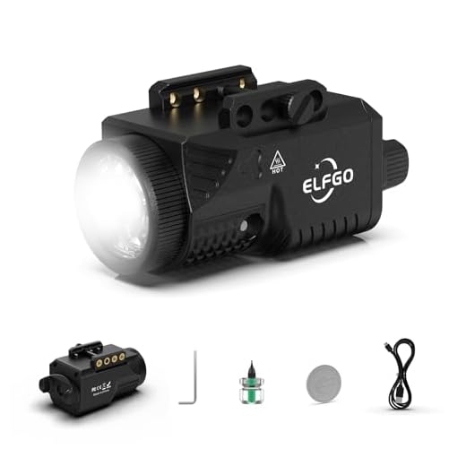 ELFGO Weapon Light, 1200 Lumens Pistol Light Compact LED Gun Lights Tactical Handgun Light Rail Mounted Glock Flashlight with Strobe Rifle Light for Picatinny MIL-STD-1913,Springfield,Glock 17 19