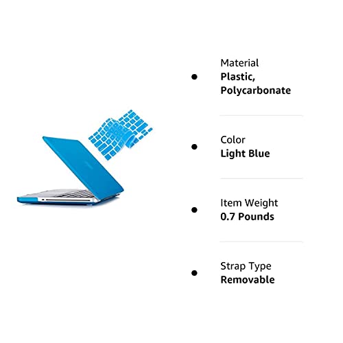 Ruban Case Compatible With Macbook Pro 13 Inch 2012 2011 2010 2009 Release A1278, Plastic Hard Case Shell And Keyboard Cover For Older Version Macbook Pro 13 Inch With Cd-Rom - Light Blue #TOP6