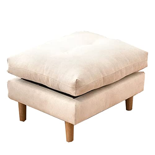 Reposapiés rectangular para sofá taburete tapizado beige oficina 2