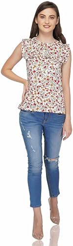 Image of POPWINGS Women's Crepe Top | Full Sleeve and Dot Printed Casual Top for Women