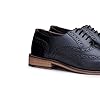 Mens Real Leather Vintage Shoes Brogues 1920s Suede Tweed Laced Shoes Smart Formal - Black 11 #2
