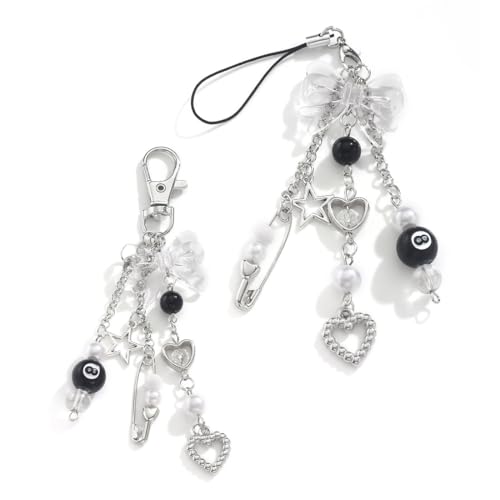 AEKZOX 2 pezzi ciondoli estetici Y2K,simpatici portachiavi,charm,charms per borse,bag charm,y2k