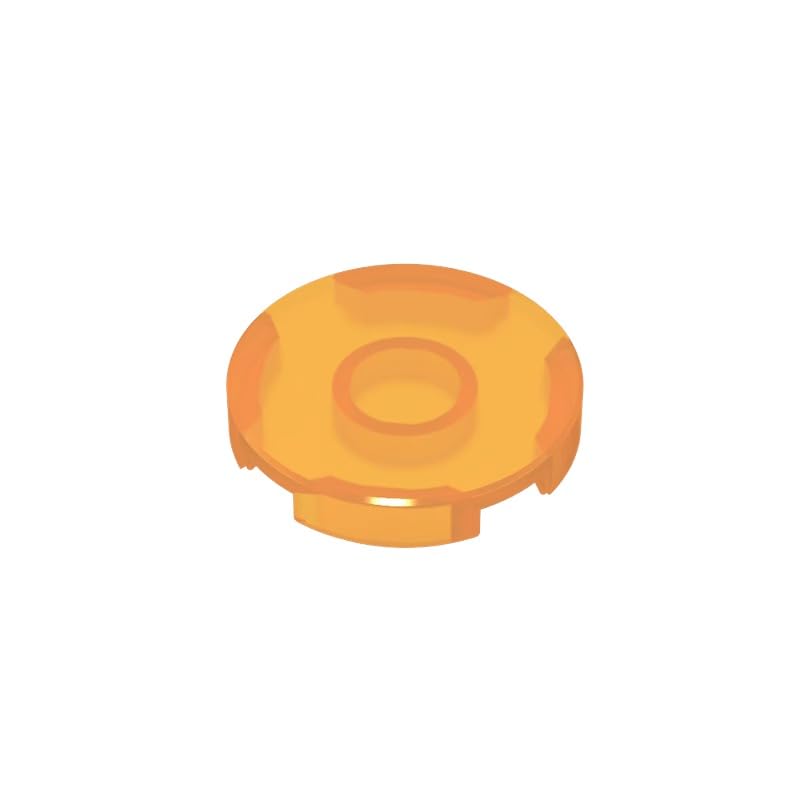 Gobricks 14769 Circular Plate Tile Round 2x2 with Bottom Stud Holder 50 Pieces GDS-611 Compatible with Lego Building Blocks Color:Trans Orange — image 1