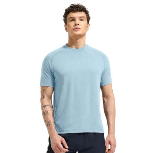 Image of Wellbi Bamboo Performance T-Shirt for Men | Raglan Sleeve Gym Training Sportswear | Quick Dry Moisture Wicking Anti-Bacterial | Ultra-Soft Breathable Eco-Friendly Activewear