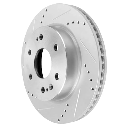 Image of Detroit Axle - Front Brake Kit for GMC Chevy Silverado Sierra 1500 Suburban | Tahoe Yukon Cadillac Escalade ESV, Drilled and Slotted Disc Brake Rotors Ceramic Brake Pads Replacement 13.50 inch inch Rotor
