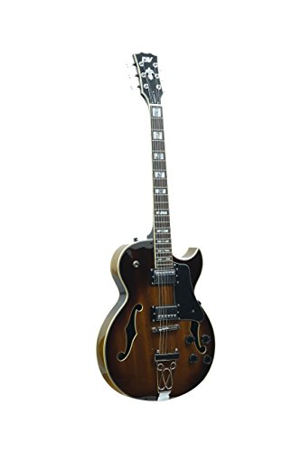 Iyv Ijz-300 Tsb Jazz Solid Hollow-Body Electric Guitar, Tobacco Sunburst And Snark Sn5X Clip-On Tuner For Guitar, Bass & Violin (Current Model) #TOP2