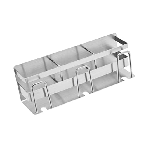 MAGICLULU 1 Pc portacepillos metalico imanes de nevera personalizados estante para cepillos de portacepillos de soporte para pasta de de acero inoxidable Silver