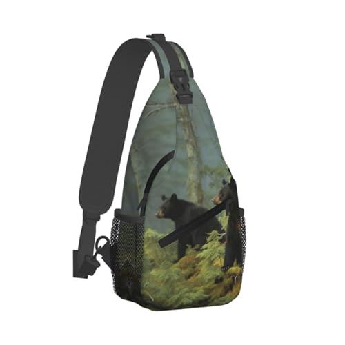 Morrales tipo sling negros para hombro y trekking miniatura 2