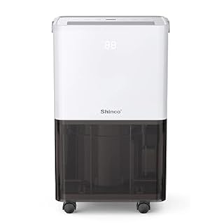 SHINCO Deumidificatore d'aria Silenzioso 10L/Giorno, Per Max 15㎡, Funzione di Deumidificazione, Purificazione, Asciugatura Biancheria, Timer 24 ore, Serbatoio dell'acqua Trasparente