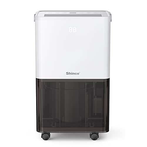 SHINCO Déshumidificateur d'air Silencieux 12L/Jour, Pour Max 18㎡, Fonction de déshumidification, Purification, Sèchage du linge, Minuterie 24h, Réservoir d'eau Transparent, Facile à contrôler Cover