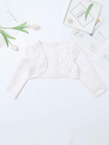 YiZYiF Kids Girl's Long Sleeve Bolero Shrug Jacket Dress Coat Open Cardigan Flower Girl Dress Cover Up3