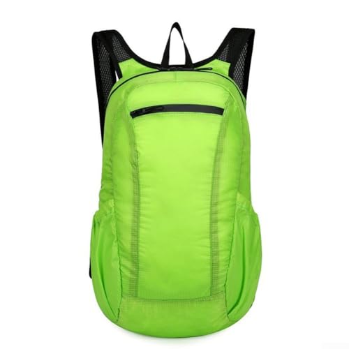 Waterproof Foldable Backpack 20L Lightweight Hiking Backpack with Breathable Shoulder Straps for Outdoor Camping Travel Storage, Black(Light Green)