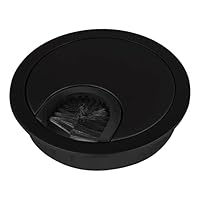 SOTECH Kabeldurchlass Metall Bohrmaß Ø 68 mm schwarz matt mit Bürstendichtung Kabeldurchführung Außen-Ø 76 mm