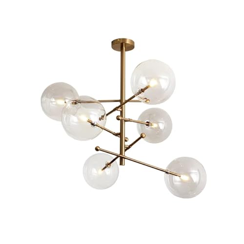 Modern Sputnik Chandeliers 6/8 Lights Bubble Chandelier Lighting Bronze Clear