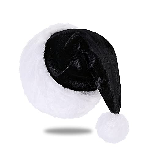 Image of Santa Hat, Christmas Hat for Adults Unisex Velvet Comfort Xmas Hats