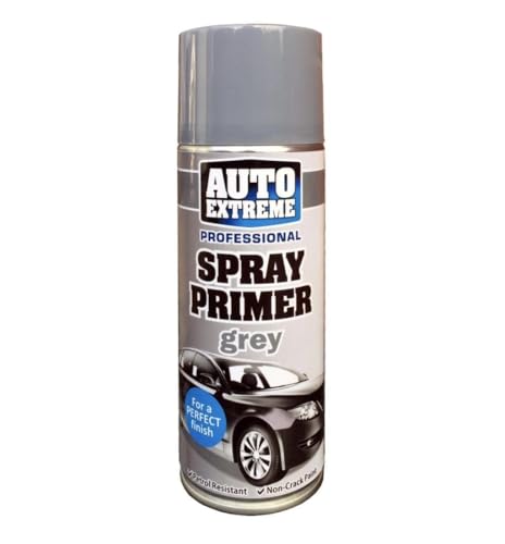 Spray Paint Grey Primer Aerosol 400ml can - Quick Dry, All Purpose Spray Paint for Interior and Exterior for can Bikes Vans Cars & Other Surfaces