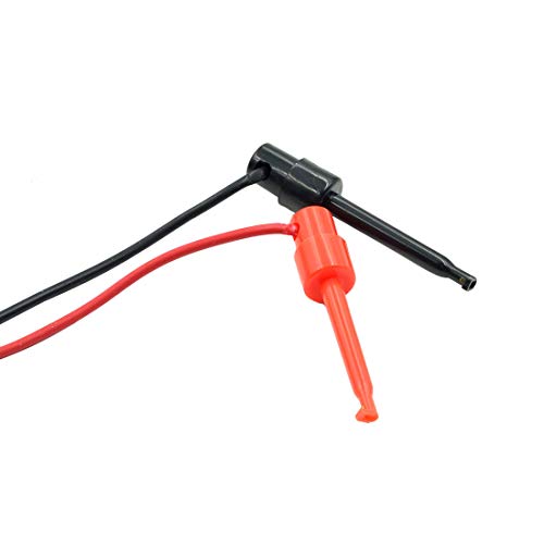 Image of Sscon BNC to Mini Test Hook Grabbers Dual Plunger Hook Clip Test Probe Cable Leads Male(100cm /39.3-Inch)