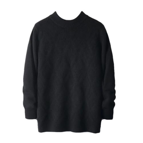 Men's Winter Half-High Neck Wool Sweater - Pullover Long Sleeve Double Thickening Plus Size Casual Knit Sweater