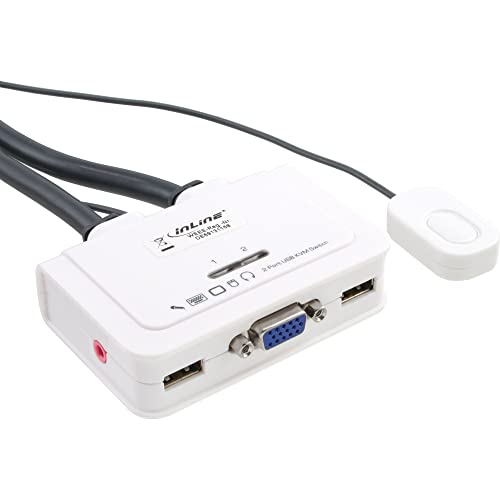 InLine 60613I - Conmutador KVM (2 vĂas, VGA, USB, con audio, cable integrado)