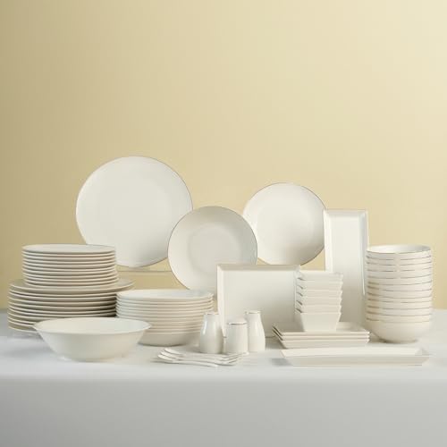 Qualità premium in porcellana Bone China: realizzato in resistente bone china per una consistenza liscia, leggera e resistenza di lunga durata. Durata ideale tra i set di stoviglie utilizzati quotidianamente o in occasioni speciali.