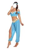 VersusModa Jasmine Vestito Spettacolo Danza Ventre Odalisca Donna Costume Dress JASM07 (IT, Testo, S, M, Regular, Regular)