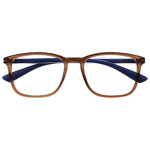 OPULIZE Max Okulary do czytania - Szeroka prostokątna klasyczna ramka - Unisex Mężczyźni Kobiety - Zawiasy sprężynowe - R78, Brązowy, +2.50 Dioptrías