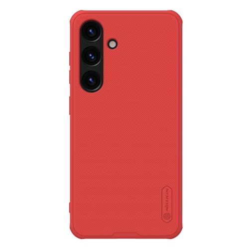 Image of Nillkin Case for Samsung Galaxy S24 Plus (6.7 inch Inch) Super Frosted Shield Pro Hard Back Soft Border (PC + TPU) Shock Absorb Cover Raised Bezel Camera Protect PC Red Color
