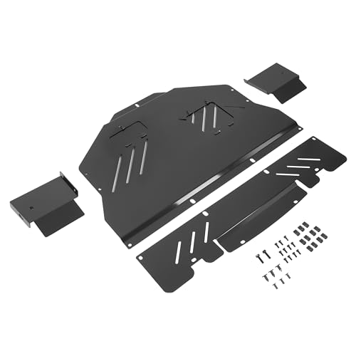 ALMULOO Engine Splash Shield Compatible with 2015-2021 Subaru STI Under Tray Skid Plate Guard Engine Case Guard Cover Aluminum ‎Powder Coated Black