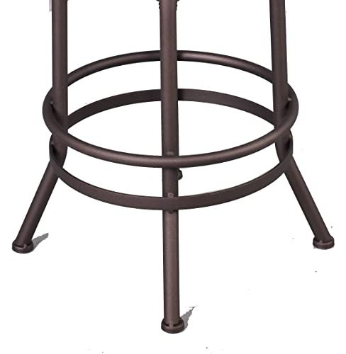 Butaco Industrial Ajustable de Altura, Giratorio 360° con Reposapiés, Asiento de Cuero Sintético y Base de Metal en Color Cobre, para Cocina, Comedor, Pub y Bistró, Juego de 2 miniatura 6