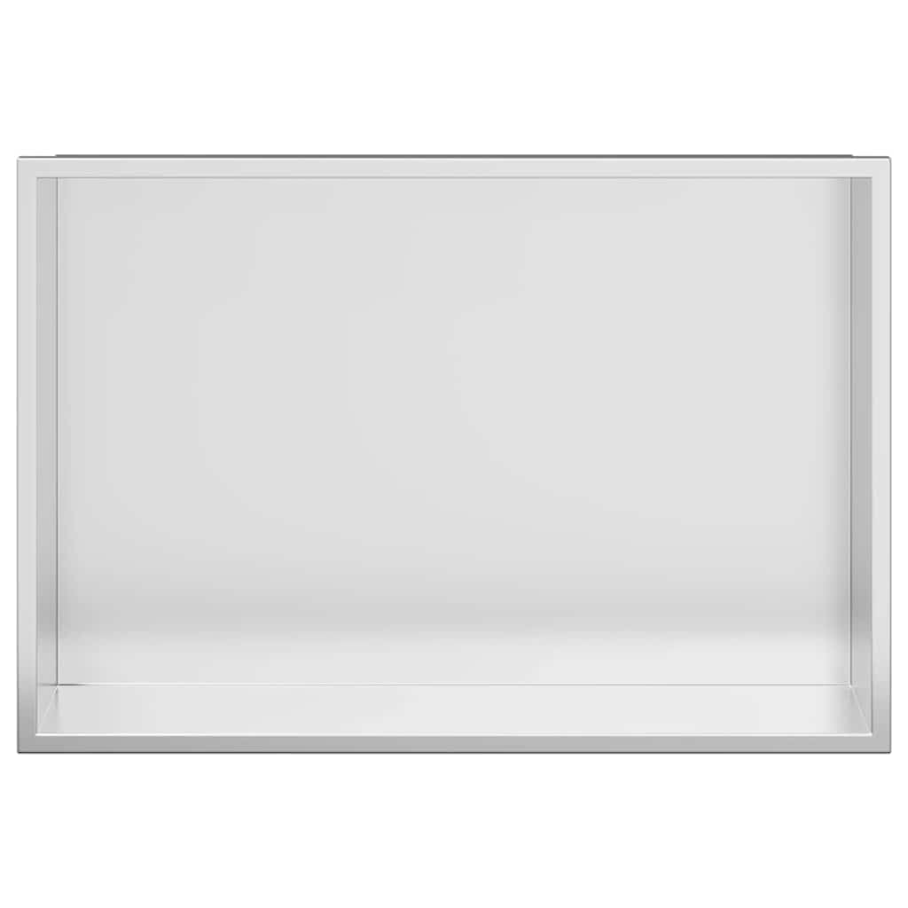 Ducha de acero inoxidable negro 45 x 30 x 9,5 cm para baño y práctico almacenamiento de utensilios de ducha con diseño moderno