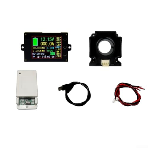 Medidor inalámbrico de monitoreo de batería con pantalla a color de 2 4 pulgadas, transmisión de datos inalámbrica, monitoreo de temperatura y corriente bidireccional para mayor seguridad (B)