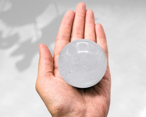 Image of Certified Clear Quartz Crystal Ball for Meditation - Premium Crystal Vastu Items for Home and Feng Shui Items for Good Luck - Ideal for Pooja Supplies and Spiritual Practices (2.5 inch Inch)