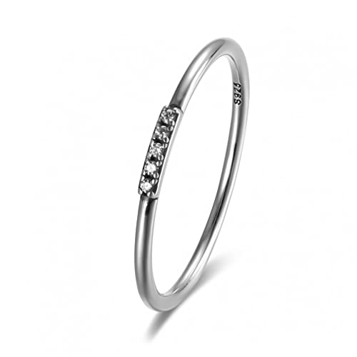 Bague en argent 925 fine avec zircon blanc pour femme