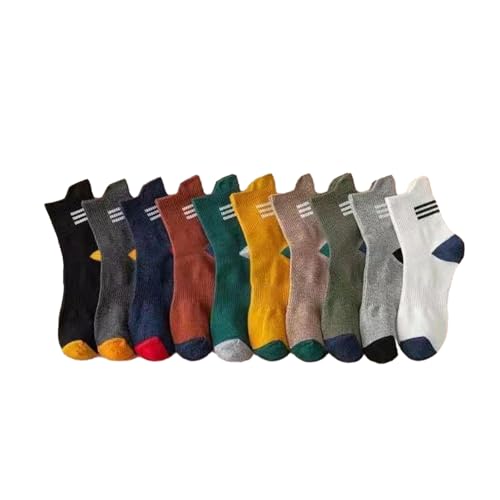 5 pares de calcetines transpirables para otoño e invierno, calcetines de algodón simples para deportes y ocio, Elevación de orejas de diez colores, talla única