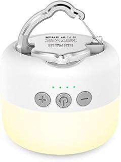 YFW LED Campinglampe, USB Wiederaufladbar Camping Laterne, 3 Helligkeiten Stufenlos Dimmbar, eingebauter starker Magnet mit 5200mAh Power Bank (Lichtzeit 255 Stunden) und SOS Notfall Strobe-Funktion