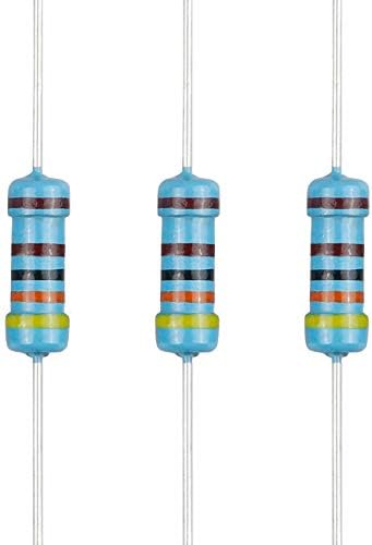 100pcs 4.3K ohm Resistor 1/2w (0.5Watt) ±1% Tolerance Metal Film Fixed Resistor, Multiple Values of Resistance Optional