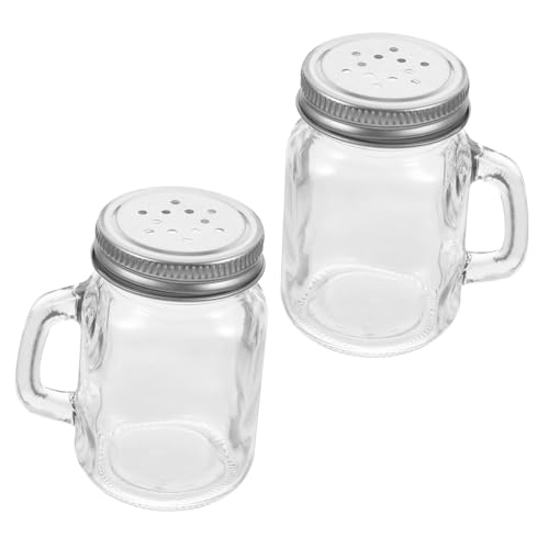 OUNONA Tarros De Especias Mini 120ml De Vidrio Transparente, Botellas De Condimentos Prácticas, Dispensadores De Cocina Portátiles, Para Uso Doméstico Aire Libre, Pack De 2 Unidades
