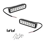 Shakas Straight-line LED Daytime Running Lights, 6000K 1200LM 18W Plastic Shell IP67 Waterproof Auxiliary Lighting Spotlight, for Cars Motorcycles Buggies Trucks Forklifts Boats (White)