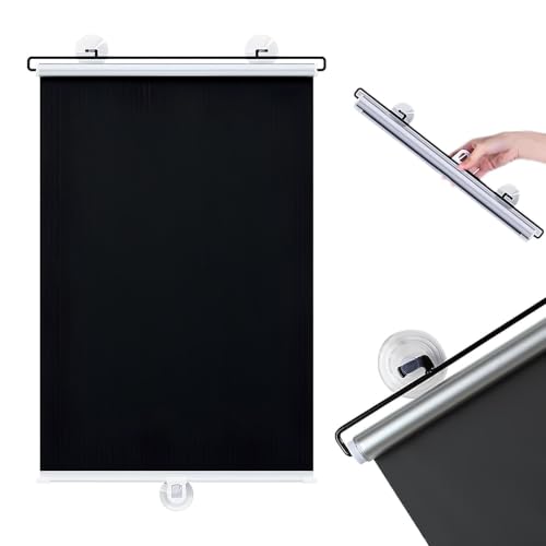 Suction Cup Blackout Roller Shades, Cordless Portable Window Blinds Travel