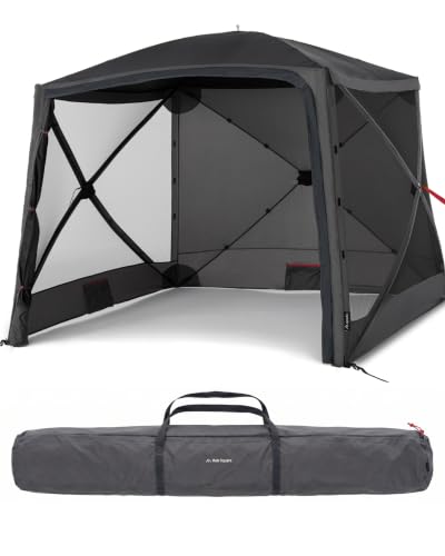qeedo Quick Hub Square Faltbarer Pop Up Pavillon 2x2m mit Schnellaufbau & UV-Schutz - wasserabweisender Camping Pavillon mit Sturmleinen & robusten Stahlheringen