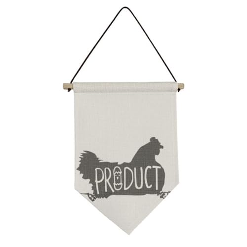 Drapeau en toile naturelle poule noir suspension textile de qualité premium