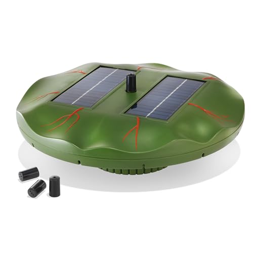 esotec Solar Seerose, schwimmende Teichpumpe, Komplettset, Sprinklerpumpe, Solarbrunnen Wasserspiel Gartenteich, Springbrunnenpumpe, Direktbetrieb, 0,4m 160l/h IP67 101770