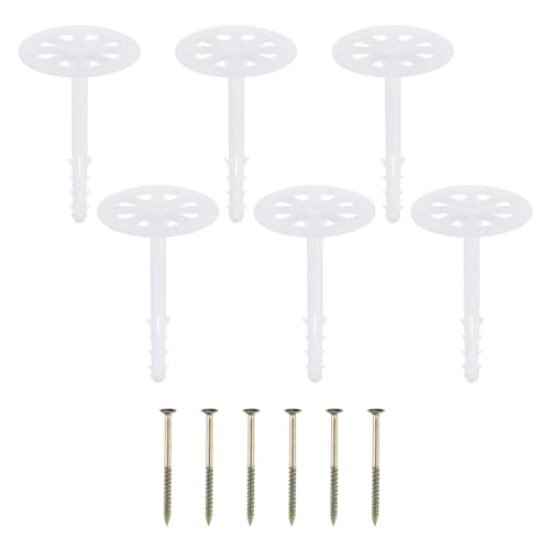 PATIKIL 102mm Perforated Insulation Pins, 50 Pack Insulating Nails Wall Plug Plastic Expansion Bolt for Fixing Foam Boards to Masonry Wall or Ceiling