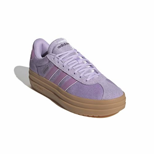 Image of adidas Womens Vl Court Bold Lace Up Sneakers Shoes Casual - Pink