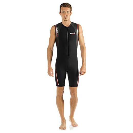 Cressi Men's Termico Wetsuit 2mm Shorty Neoprenanzug aus High Stretch Neopren für Herren, Schwarz/Rot, 2XL