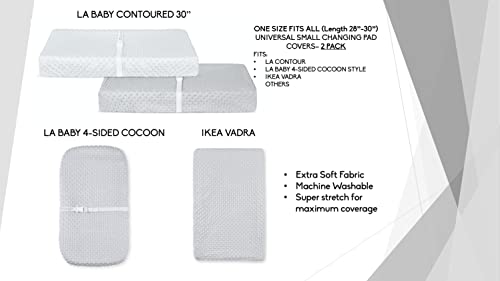 Small Changing Pads Covers For Convertible Crib & Changing Combo - 2 Pack | Fits 28" - 30" Changing Pad | Universal Fit | Fits La Contour, La Cocoon Style, Ikea Vadra, Others #TOP5